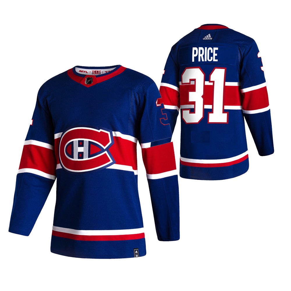 2021 Adidias Montreal Canadiens 31 Carey Price Blue Men Reverse Retro Alternate NHL Jersey